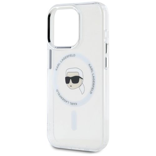 Etui Karl Lagerfeld IML Metal Karl Head  MagSafe do iPhone 15 Pro Max biały na Arena.pl