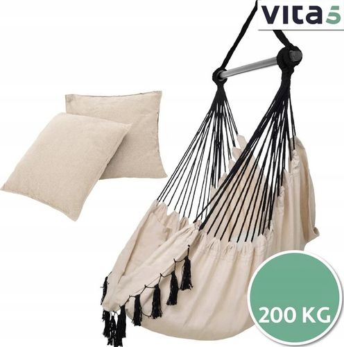 FOTEL WISZĄCY KRZESŁO BRAZYLIJSKIE HAMAK HUŚTAWKA 2 Poduszki + MOCOWANIE na Arena.pl