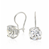 KOLCZYKI SREBRNE NA BIGLU Z CYRKONIĄ SREBRO PRÓBY 925