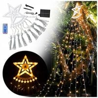 LAMPKI ŚWIĄTECZNE CHOINKA LED ZEWNĘTRZNA ŚWIATŁO BIAŁE 8 TRYBÓW 9x3m 240LED