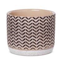 Doniczka ceramiczna KERI 12X12X10 kremowa + beżowa x2