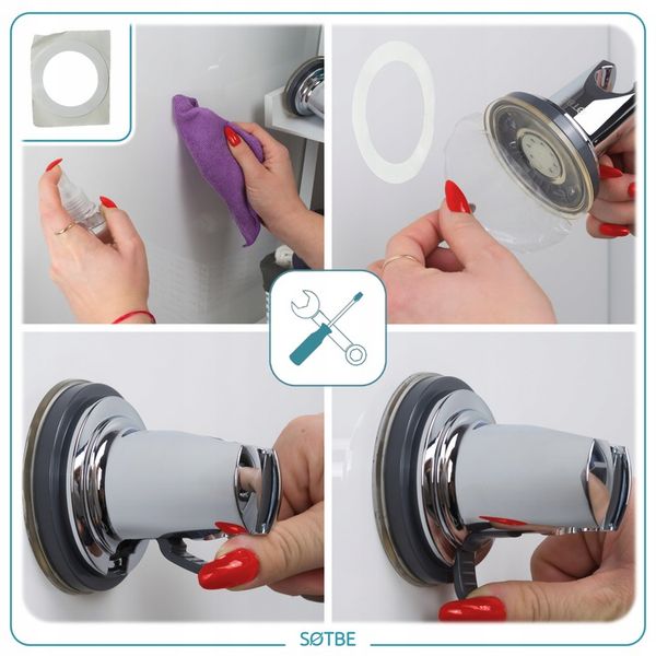 Uchwyt przyssawkowy do słuchawki prysznicowej UNIWERSALNY mocny trwały zdjęcie 4