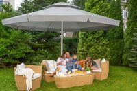 STABLINA OKRĄGŁA WYTRZYMAŁA PODSTAWA PARASOLA OGRODOWEGO GRAFITOWA PARASOL