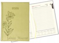 GRAWEROWANY KALENDARZ DZIENNY TERMINARZ A5 2026 RÓŻNE WZORY Z NAZWISKIEM