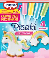 Dr.OETKER PISAKI CUKROWE PASTELOWE 4 kolory RÓŻ BŁĘKIT ZÓŁTY SELEDYN 68g