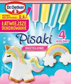 Dr.OETKER PISAKI CUKROWE PASTELOWE 4 kolory RÓŻ BŁĘKIT ZÓŁTY SELEDYN 68g