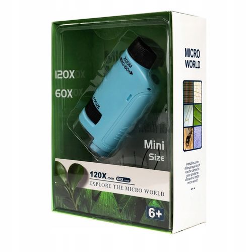 MIKROSKOP EDUKACYJNY KIESZONKOWY DLA DZIECI LABORATORIUM 120x 60x PRZENOŚNY na Arena.pl