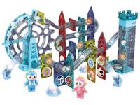 Świecące Klocki Magnetyczne, Tor Kulkowy Dla Kulek 129 Elementów Kulodrom