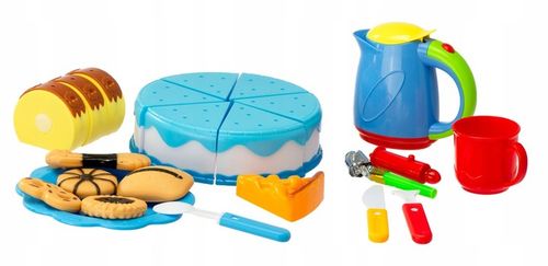 Tort Urodzinowy Misio Do Krojenia Dla Dzieci Z Akcesoriami 80 El. Niebieski na Arena.pl