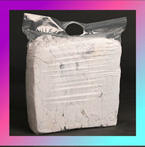 CZYŚCIWO BAWEŁNIANE PRZEMYSŁOWE BIAŁE RĘCZNIK CIĘTE SZMATKI 4 KG zdjęcie 1