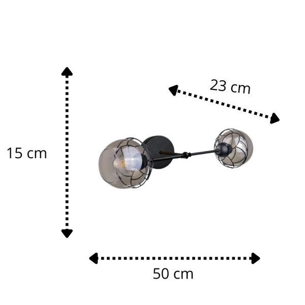 Kinkiet 2xE27 MERA BLACK zdjęcie 3