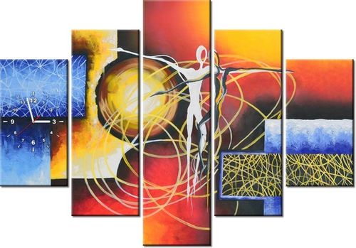 105CM 150CM ZEGAR 5 ELEM TAŃCZĄCE POSTACIE DRUK OBRAZ na Arena.pl