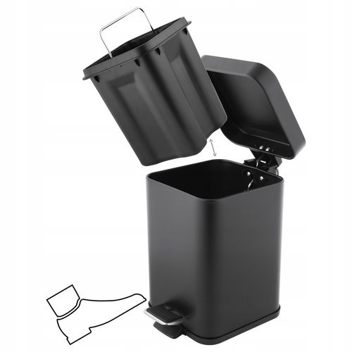 STOJAK na szczotkę WC + KOSZ na śmieci mały czarny zestaw łazienkowy na Arena.pl