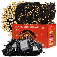 ŚWIATEŁKA CHOINKOWE 300 LED CIEPŁY BIAŁY LAMPKI ZEWNĘTRZNE WEWNĘTRZNE