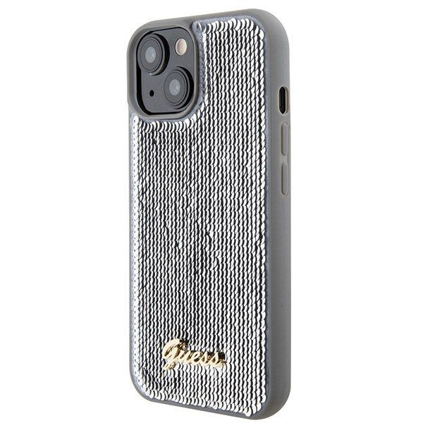 Guess GUHCP15SPSFDGSS iPhone 15 6.1" srebrny/silver hardcase Sequin Script zdjęcie 2