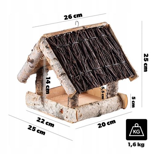 KARMNIK DLA PTAKÓW DUŻY XXL DOMEK DREWNIANY WISZĄCY BUDKA OZDOBA DO na Arena.pl