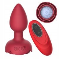 WIBRUJĄCY KOREK ANALNY Z PILOTEM 9 TRYBÓW ZDALNIE STEROWANY LED ANAL PLUG