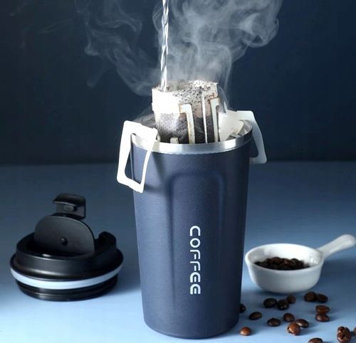 Kubek COFFEE termiczny termos kawę szczelny 510ML  C45_Granatowy na Arena.pl