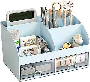 Organizer na biurko przybornik pojemnik niebieski na Arena.pl