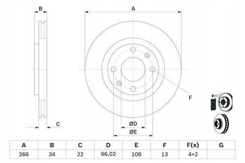 TARCZA HAM PRZOD 266X22 V BOSCH na Arena.pl