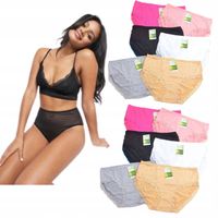 MAJTKI DAMSKIE BAMBUSOWE KORONKOWE WYSOKI STAN 12 SZTUK XL XXL EKOLOGICZNE