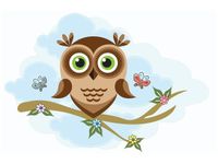 60X40CM BRĄZOWA SOWA GAŁĄZCE OBRAZ