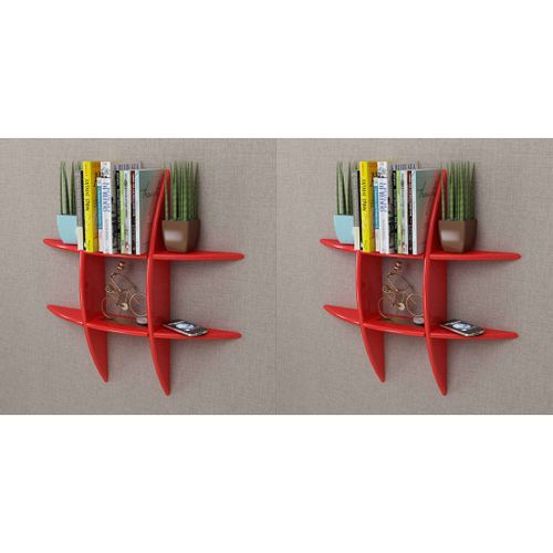 Półki ścienne, 2 szt., czerwone GXP-686491 na Arena.pl