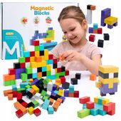 Klocki magnetyczne kostki STEM szcześciany konstrukcyjne 3d 96 elementów