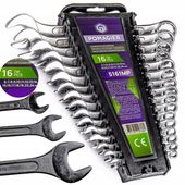 KLUCZE PŁASKO OCZKOWE DWUSTRONNE 6-24 MM ZESTAW 16 KLUCZY MOCNE