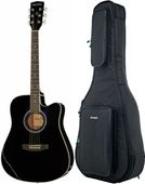 Gitara elektroakustyczna akustyczna Harley Benton D-120CE Czarna Pokrowiec Pianka 10mm