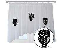 FIRANA dziecięca woal gładki dla nastolatki Sowy AŻUROWE zawieszki 400x145