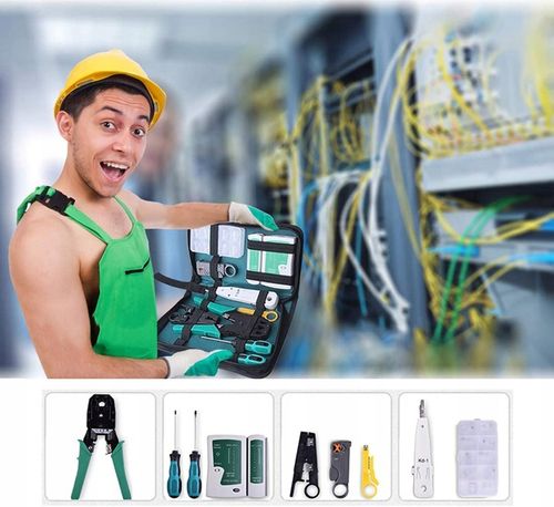 TESTER KABLI RJ45 ściągacz zaciskarka LAN3 zestaw narzędzi sieciowych XL na Arena.pl