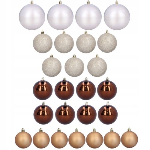 BOMBKI choinkowe plastikowe na choinkę brązowe różne rozmiary 26 sztuk na Arena.pl