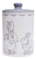 Pojemnik biało-szary z zajączkami duży