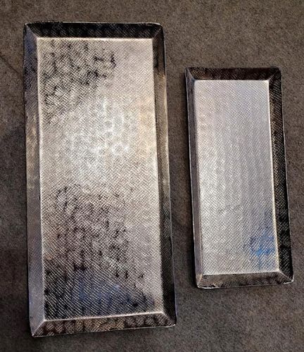 2 x taca dekoracyjna „Arabelle” srebrna, szerokość: 38 -17 cm + 28 -13 cm na Arena.pl