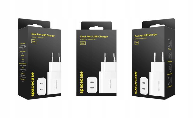 Spacecase Usb Charger 20W Sc011W White zdjęcie 16