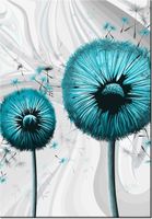 100 70CM OBRAZ PŁÓTNO TURKUSOWE DMUCHAWCE 3 PŁÓTNO RAMA