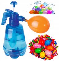 balony na wode bomby wodne pompka zestaw niebieski