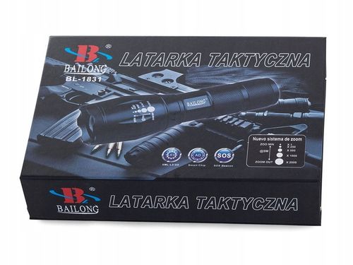 LATARKA TAKTYCZNA BAILONG ZOOM LED CREE XM-L3-U3 WOJSKOWA MOCNA AKUMULATOR na Arena.pl