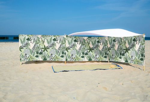 PARAWAN PLAŻOWY Zielone liście z indywidualnym napisem 8 PANELI 80.8 na Arena.pl