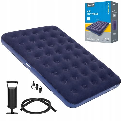 Materac dmuchany dwuosobowy do spania + pompka 186 x 130 x 22 cm Rebel na Arena.pl