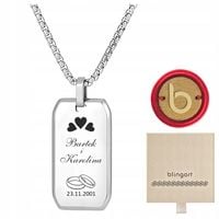 Nieśmiertelnik z grawerem naszyjnik męski stal chirurgiczna 316L BLINGART