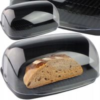 CHLEBAK JEDNOCZĘŚCIOWY PLASTIKOWY Z PRZEZROCZYSTĄ POKRYWĄ 36x27x18 CM