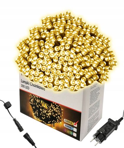 LAMPKI CHOINKOWE 500 LED ZEWNĘTRZNE WEWNĘTRZNE ŚWIATEŁKA IP44 CIEPŁA na Arena.pl