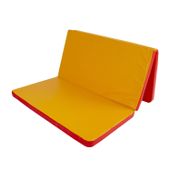 materac gimnastyczny Gamma 150x100 trzyczęściowy 10 cm czerwono-żółty