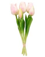 TULIPAN SILIKONOWY SZTUCZNE TULIPANY BUKIET 5 sztuk 29 cm RÓŻOWE