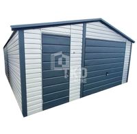 Garaż Blaszany 6x5 Brama - drzwi - Antracyt + Srebrny - TKD114