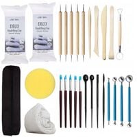ZESTAW NARZĘDZI DO MODELOWANIA RZEŹBIENIA W GLINIE NARZĘDZIA GLINY 1kg ETUI