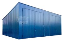 Hala Garaż Blaszany 12-6m 2x Bramy dwuskrzydłow Drzwi Antracyt dach GP417