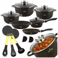 ZESTAW GARNKÓW MARMURKOWYCH INDUKCJA GAZ KOMPLET GARNKI PATELNIA RONDE